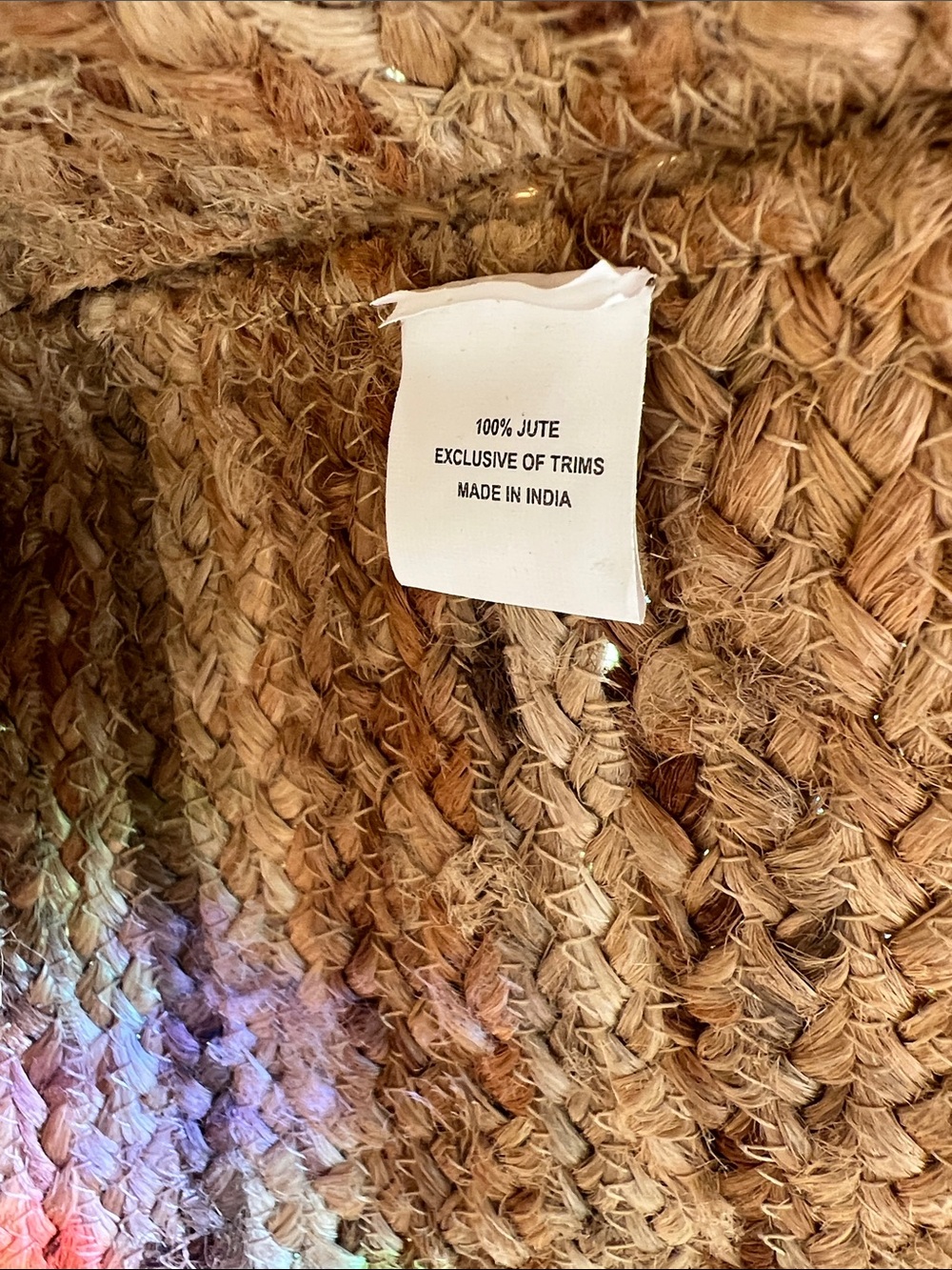 Anthropologie + Antik Kraft Woven Straw Tote Boho Jute Braided Handle Beach bag - Picture 5 of 7
